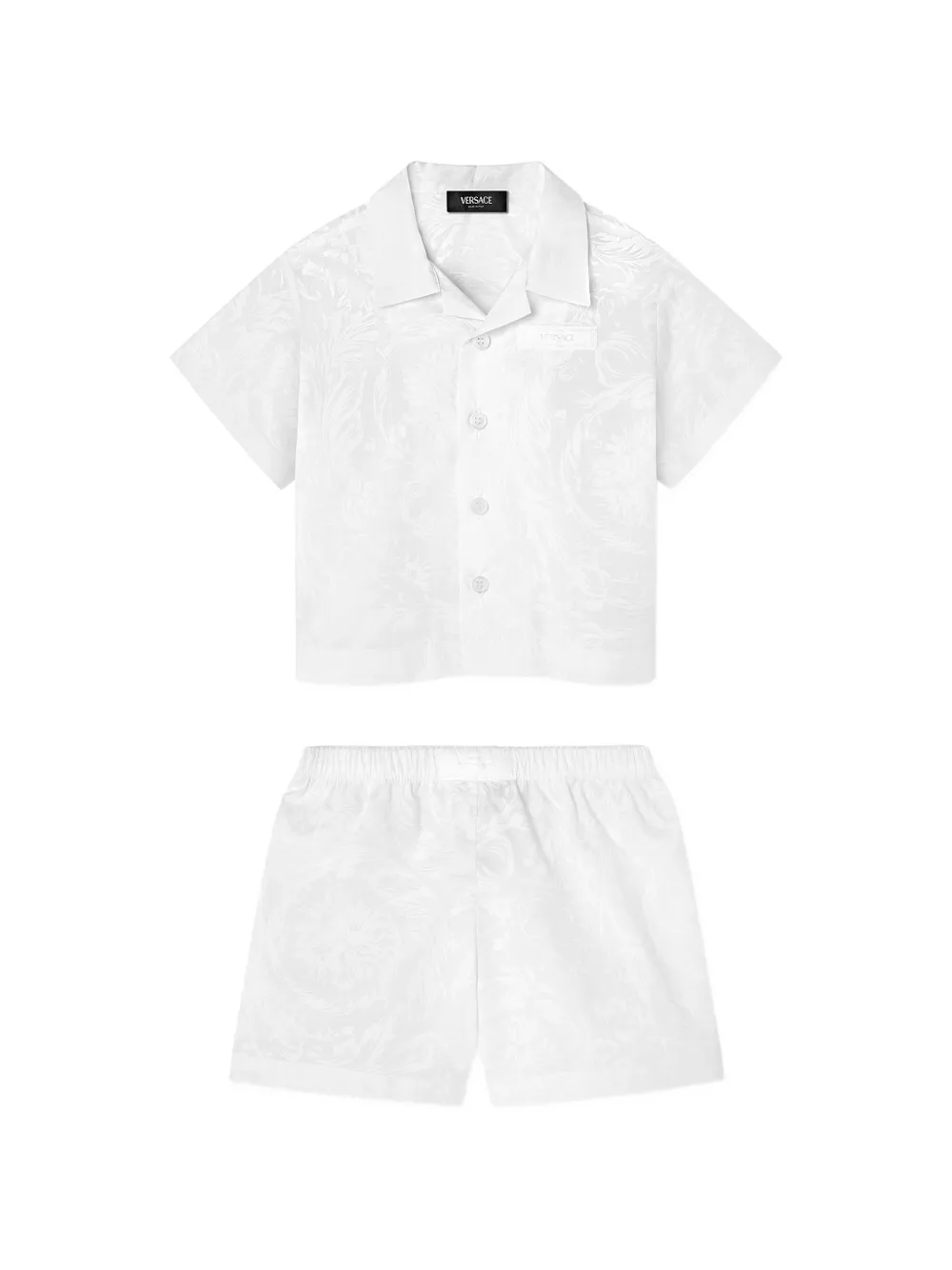 Versace Kids baby jacquard cotton-poplin shirt set - Weiß