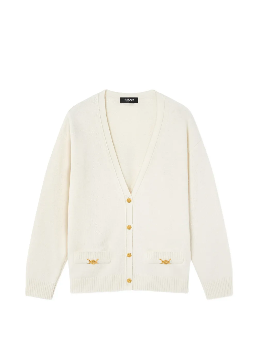 Versace Kids wool-blend knit cardigan - Toni neutri