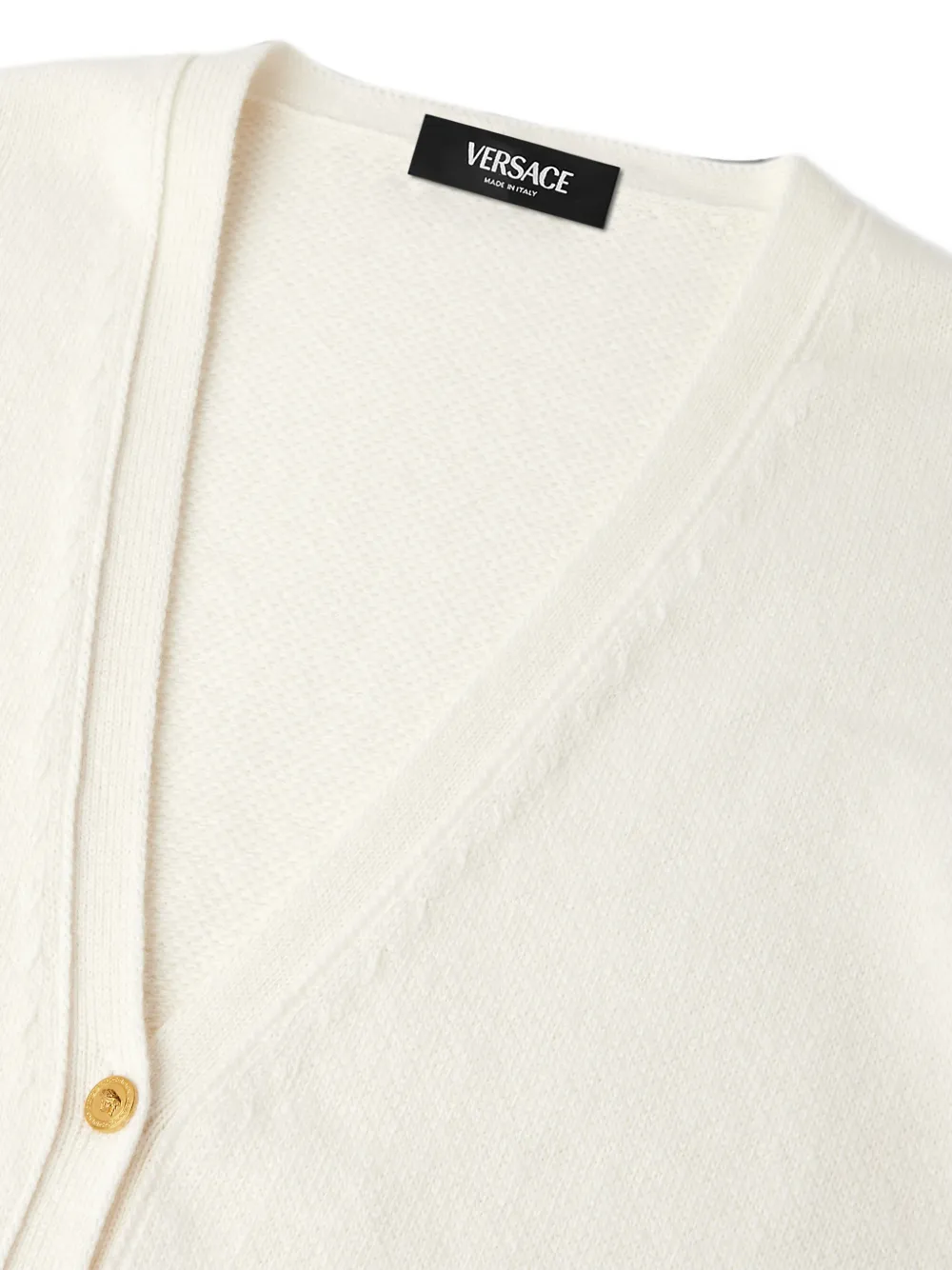 Versace Kids Gebreid vest van wolblend Beige