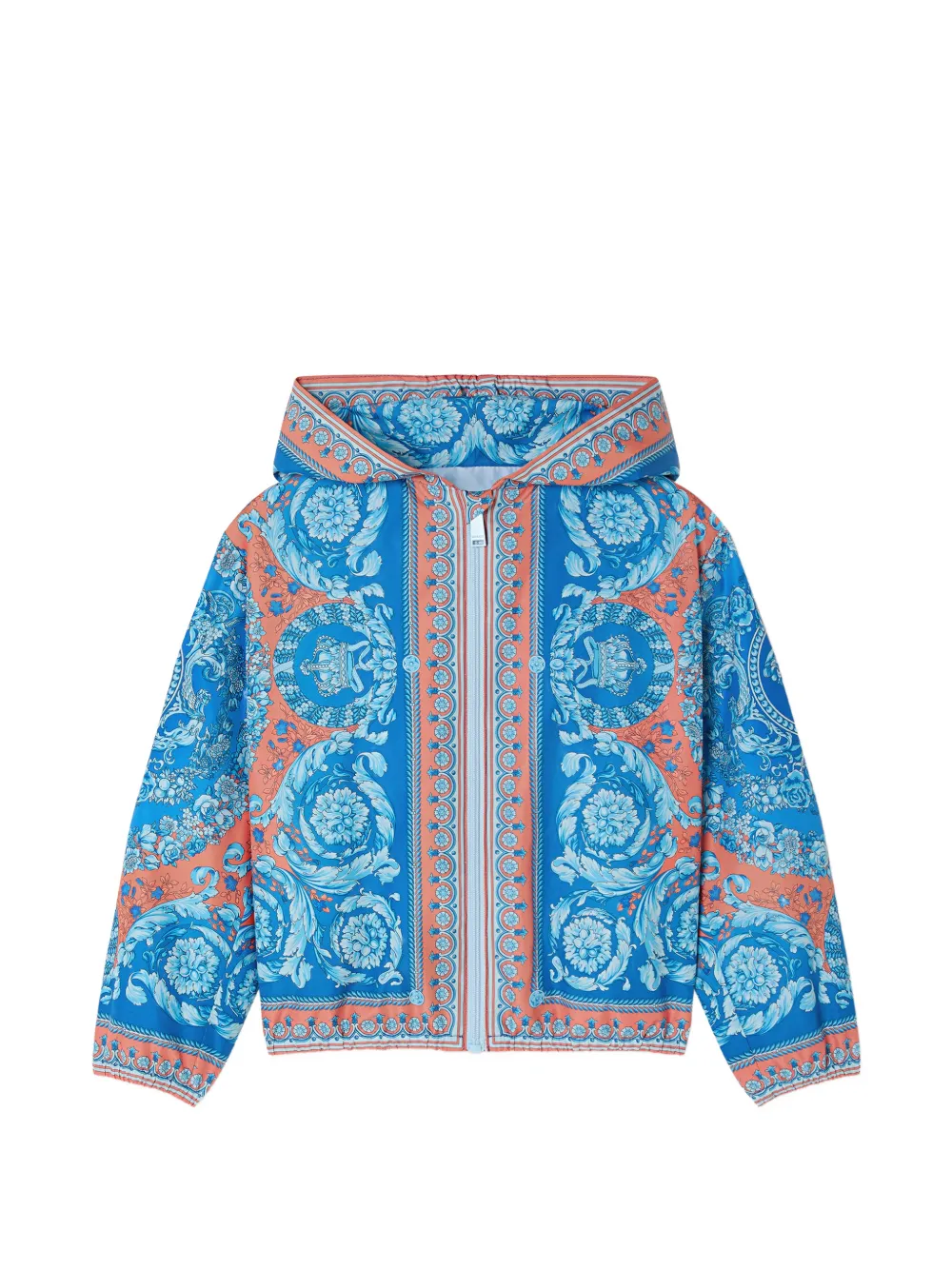 Versace Kids printed windbreaker jacket - Blue