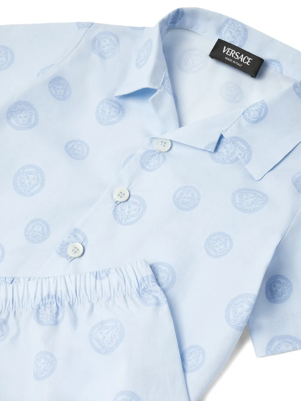  Versace Kids Set De Camisa Estampada - Azul 