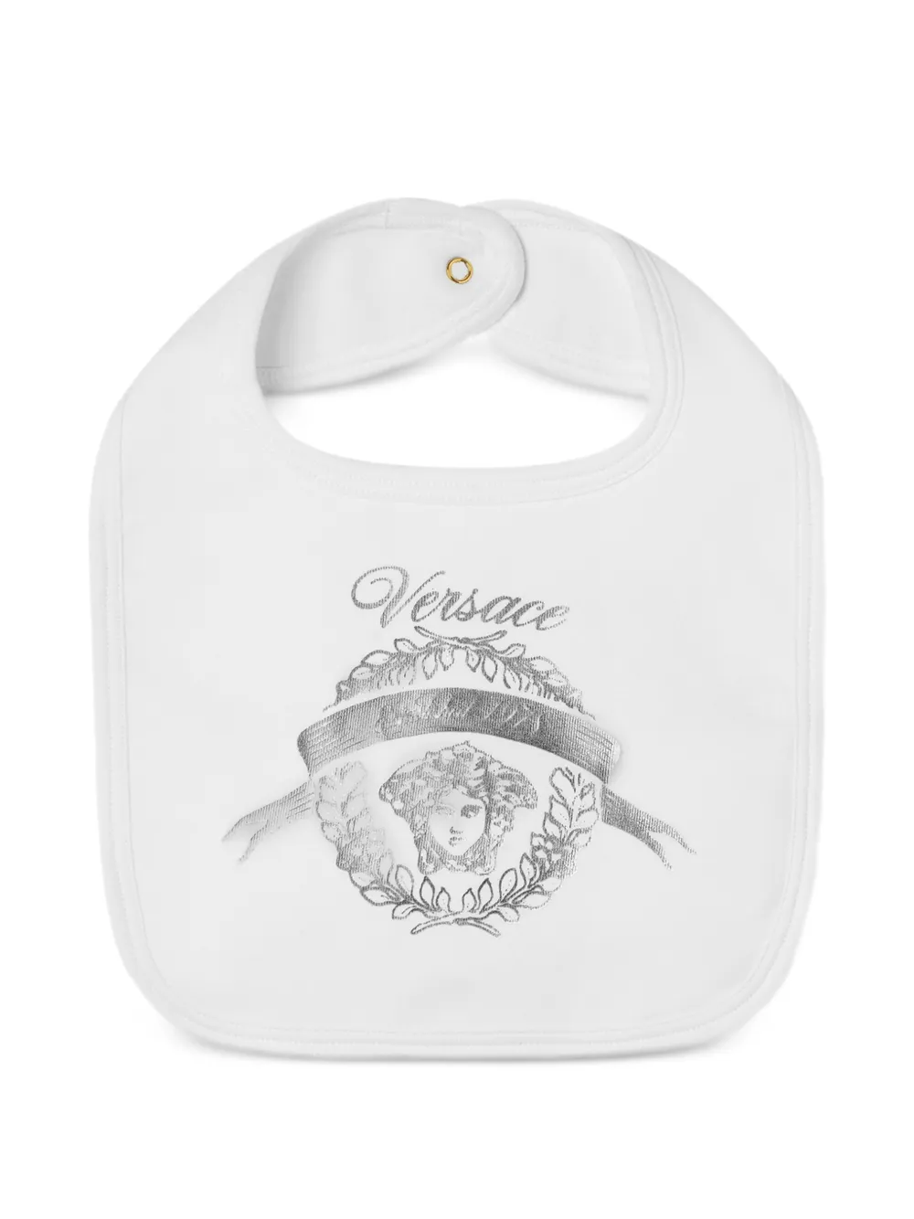 Versace Kids baby printed cotton-jersey bib - Weiß