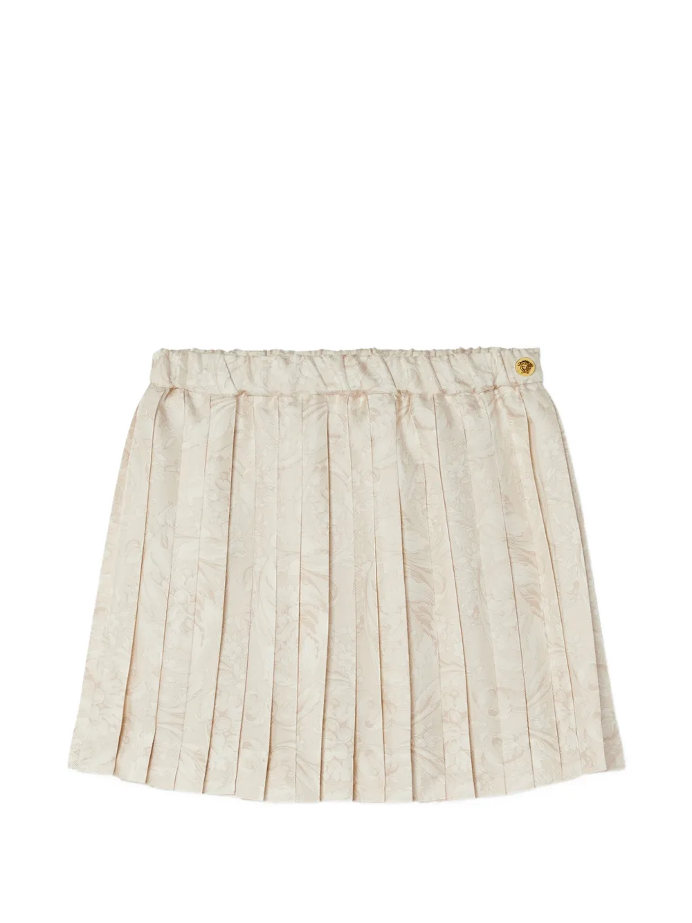 Versace Kids Barocco-print pleated skirt - Toni neutri