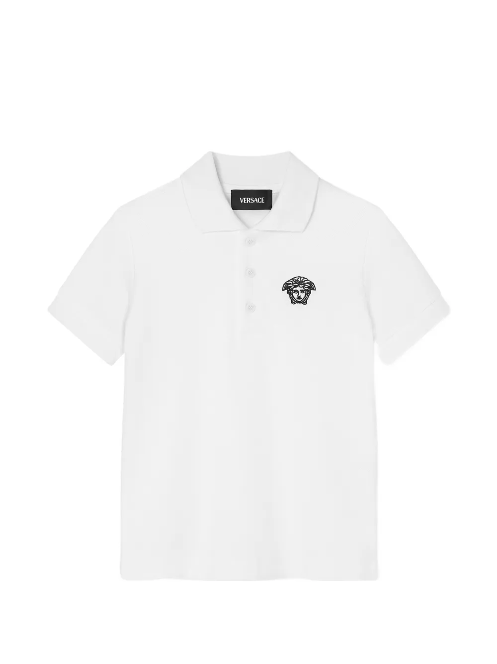 Versace Kids kids embroidered cotton-piqué polo - Bianco