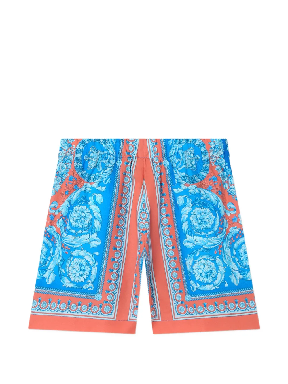 Versace Kids Katoenen popeline shorts met print Blauw