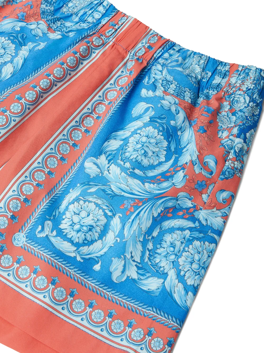 Versace Kids Katoenen popeline shorts met print Blauw