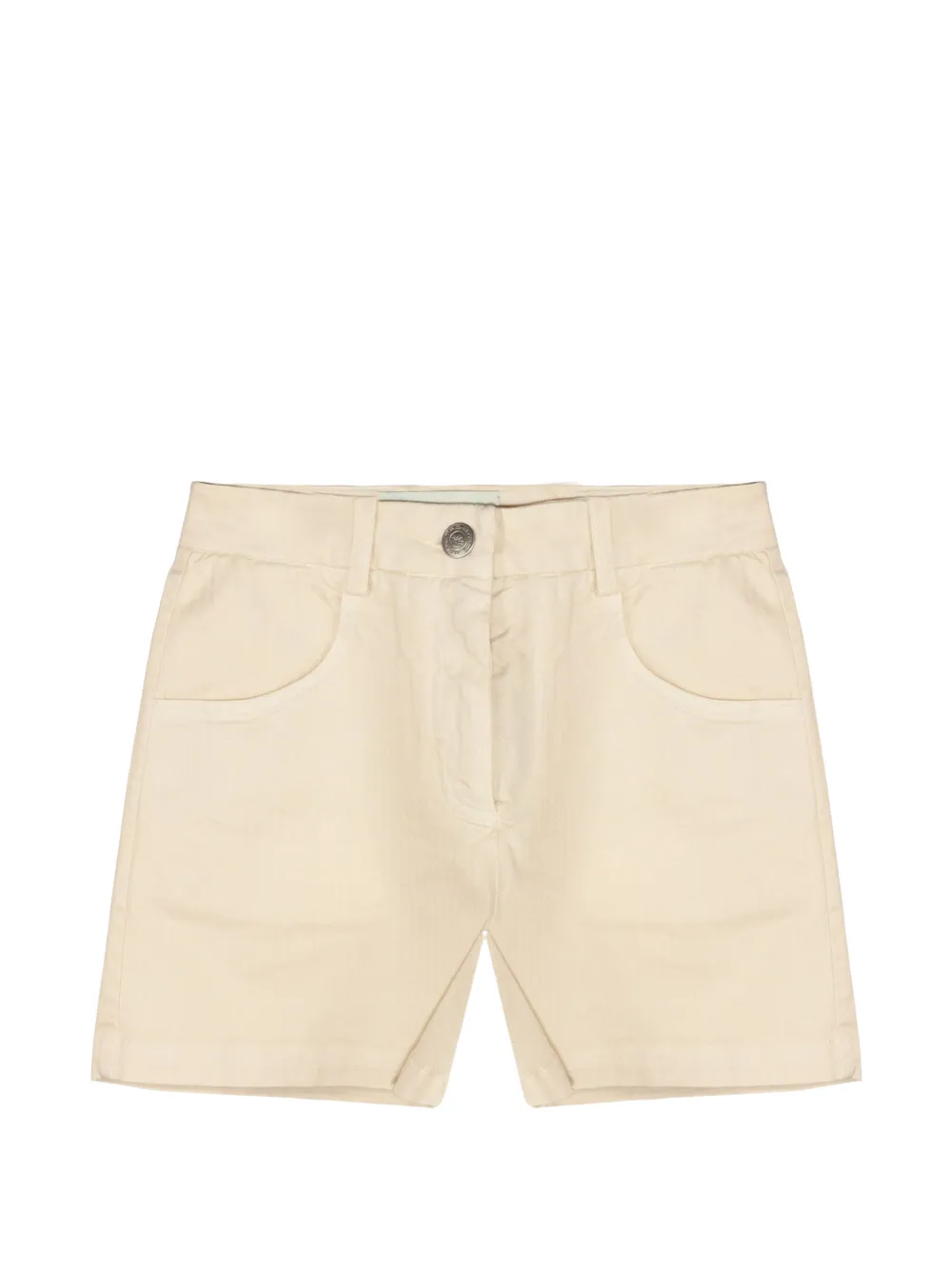 ETRO KIDS Pegasus-embroidered herringbone-weave shorts - Toni neutri