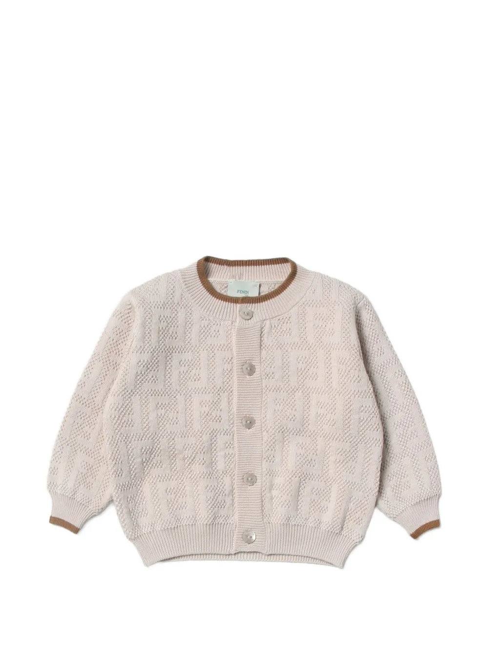 Fendi Kids FF motif cardigan - Nude