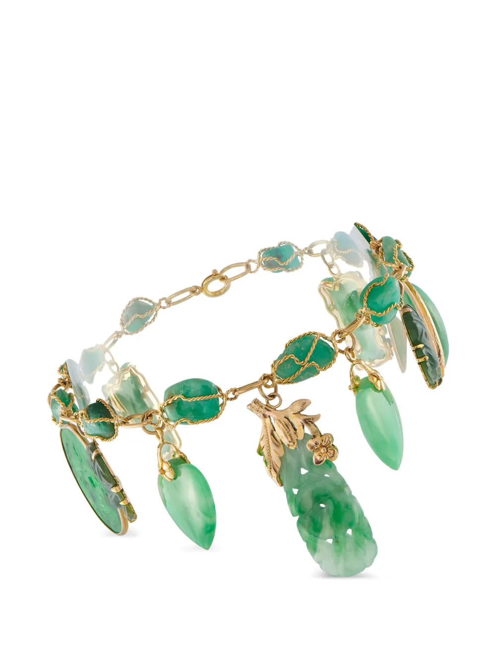 LB Exclusive Charm Jade 9K yellow gold bracelet - Oro