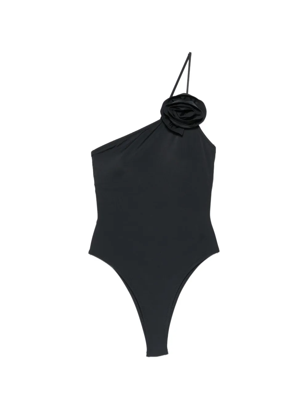 Moschino one-shoulder floral-detail swimsuit - Nero