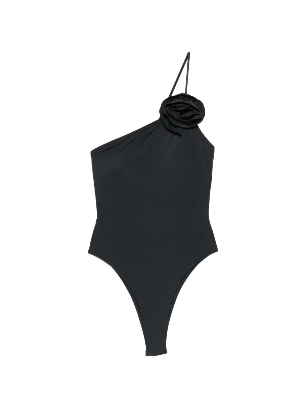 Moschino one-shoulder floral-detail swimsuit - Schwarz