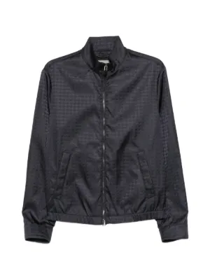 Giorgio Armani Herringbone zip-front Bomber Jacket | Grey