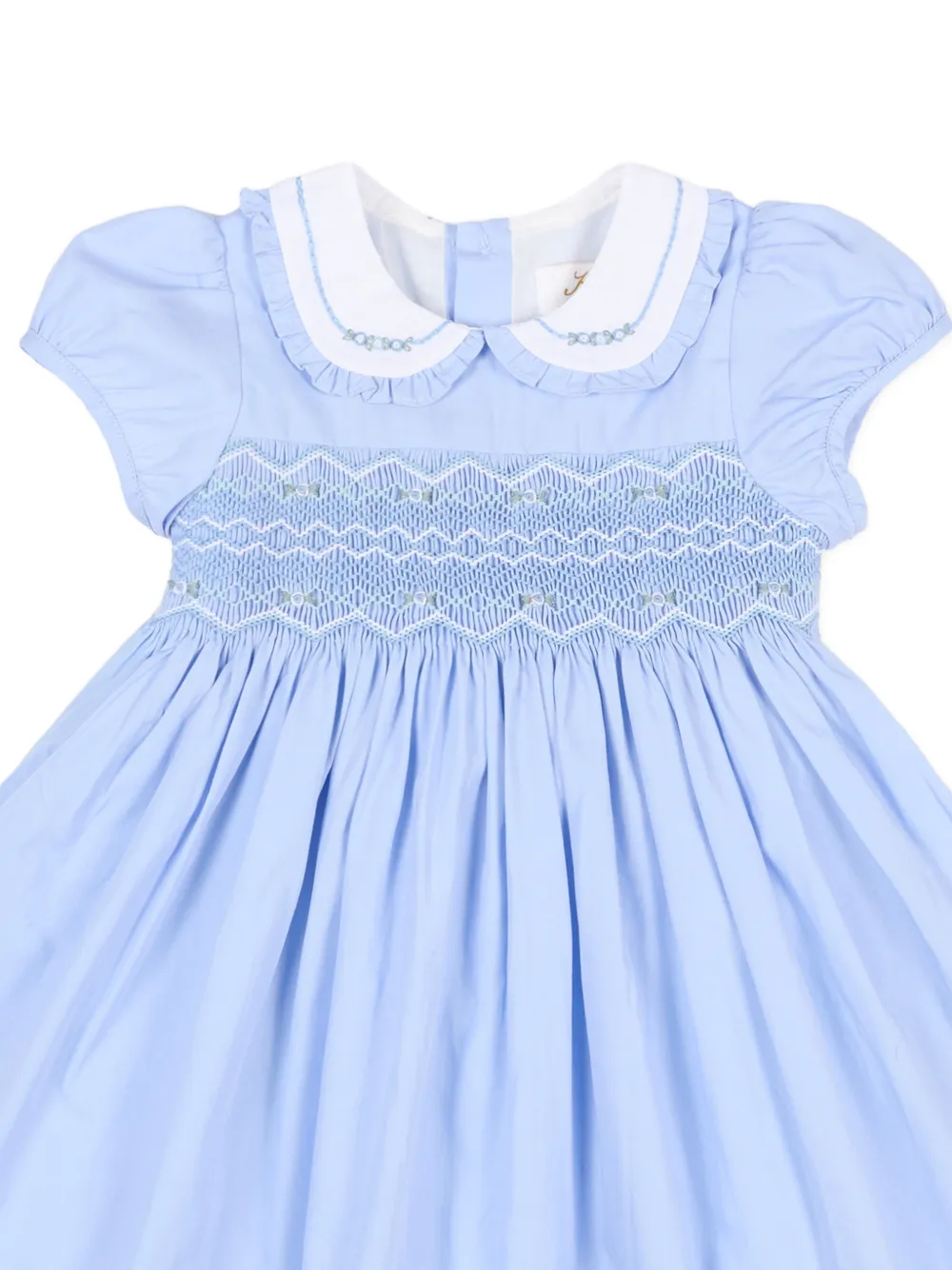  Kidiwi Vestido Fruncido Con Cuello Peter Pan - Azul 