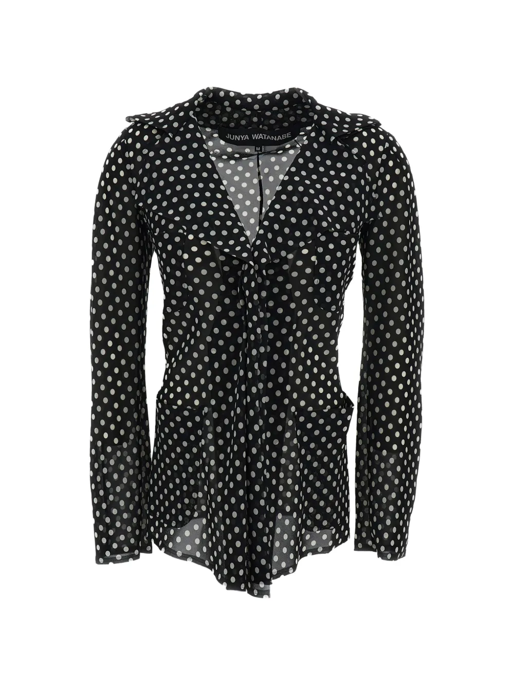 Junya Watanabe polka-dot sheer shirt - Nero