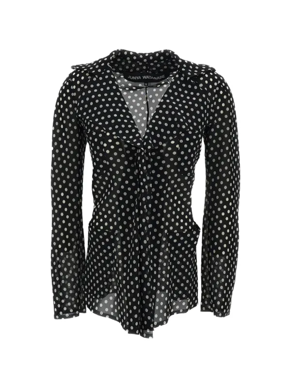 Junya Watanabe Polka-dot Sheer Shirt in Black