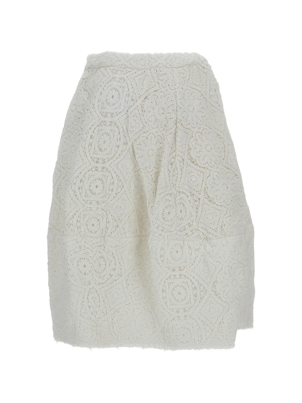 Comme Des Garçons Embroidered Midi Skirt In White