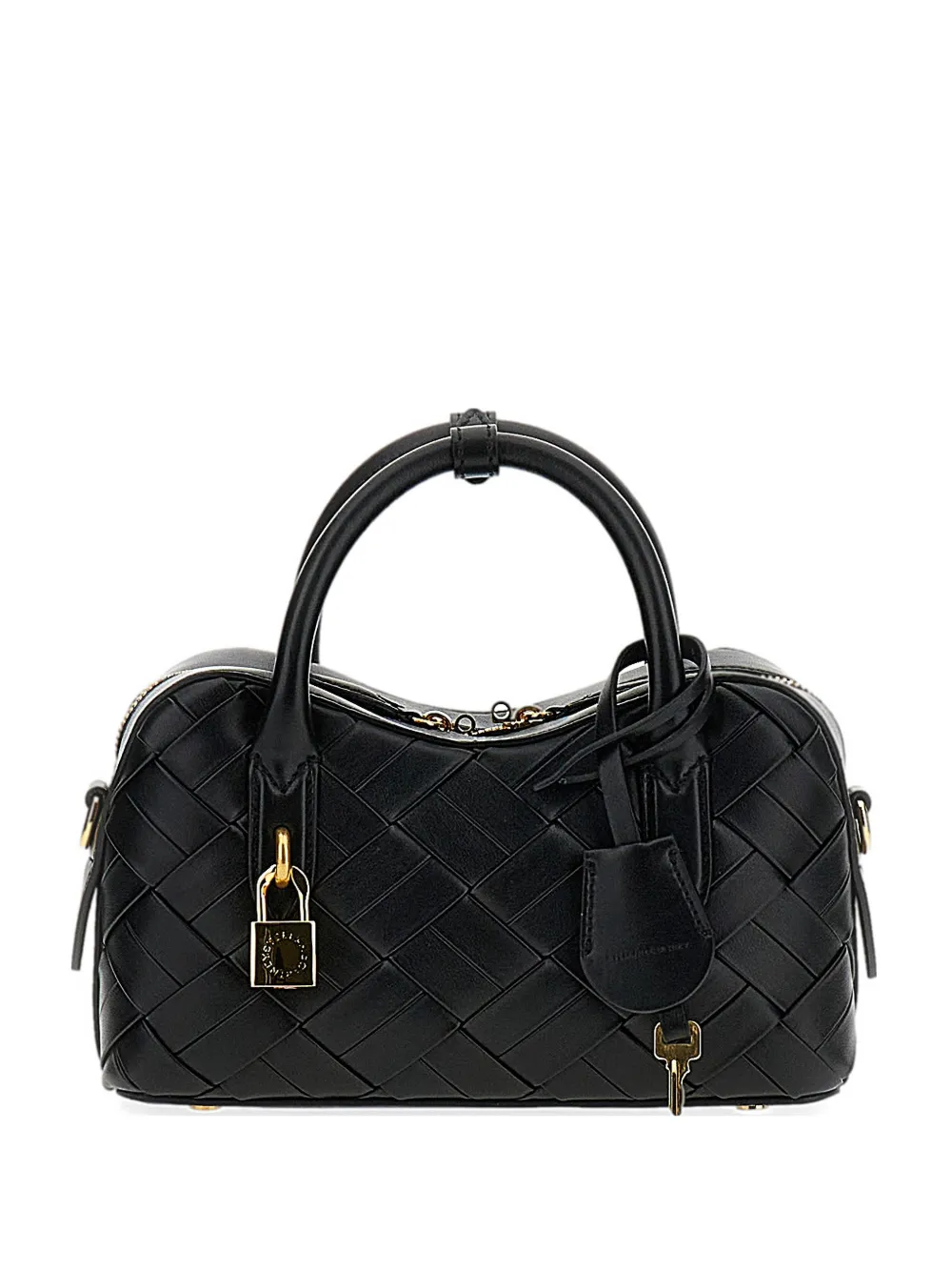 Stella McCartney Ryder woven padlock shoulder bag - Nero