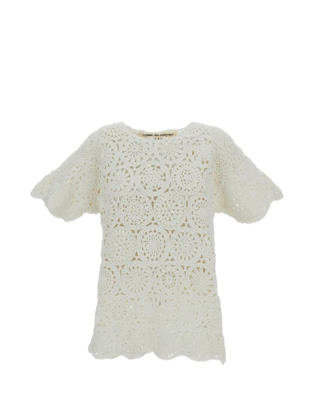 Comme Des Garçons crochet-knit T-shirt - Nude