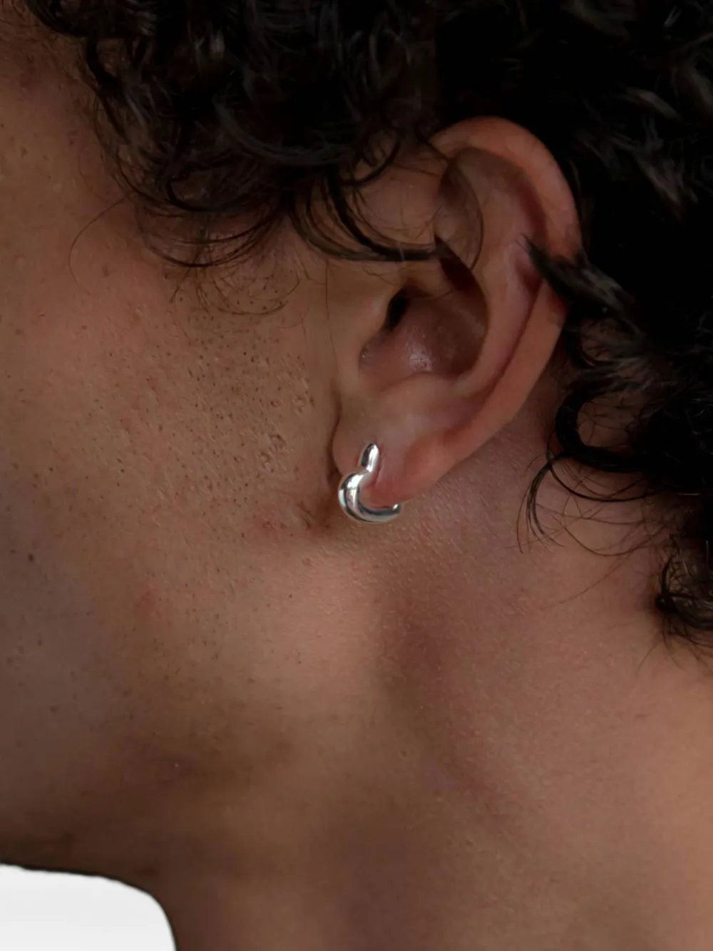 YOJ Loft heart hoop earring - Argento