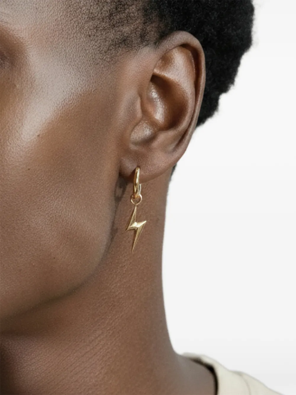 YOJ lightning-bolt hoop earring - Gold