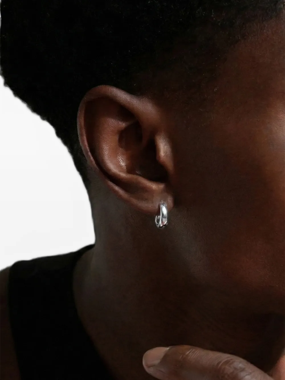 YOJ Pero single hoop earring - Silber