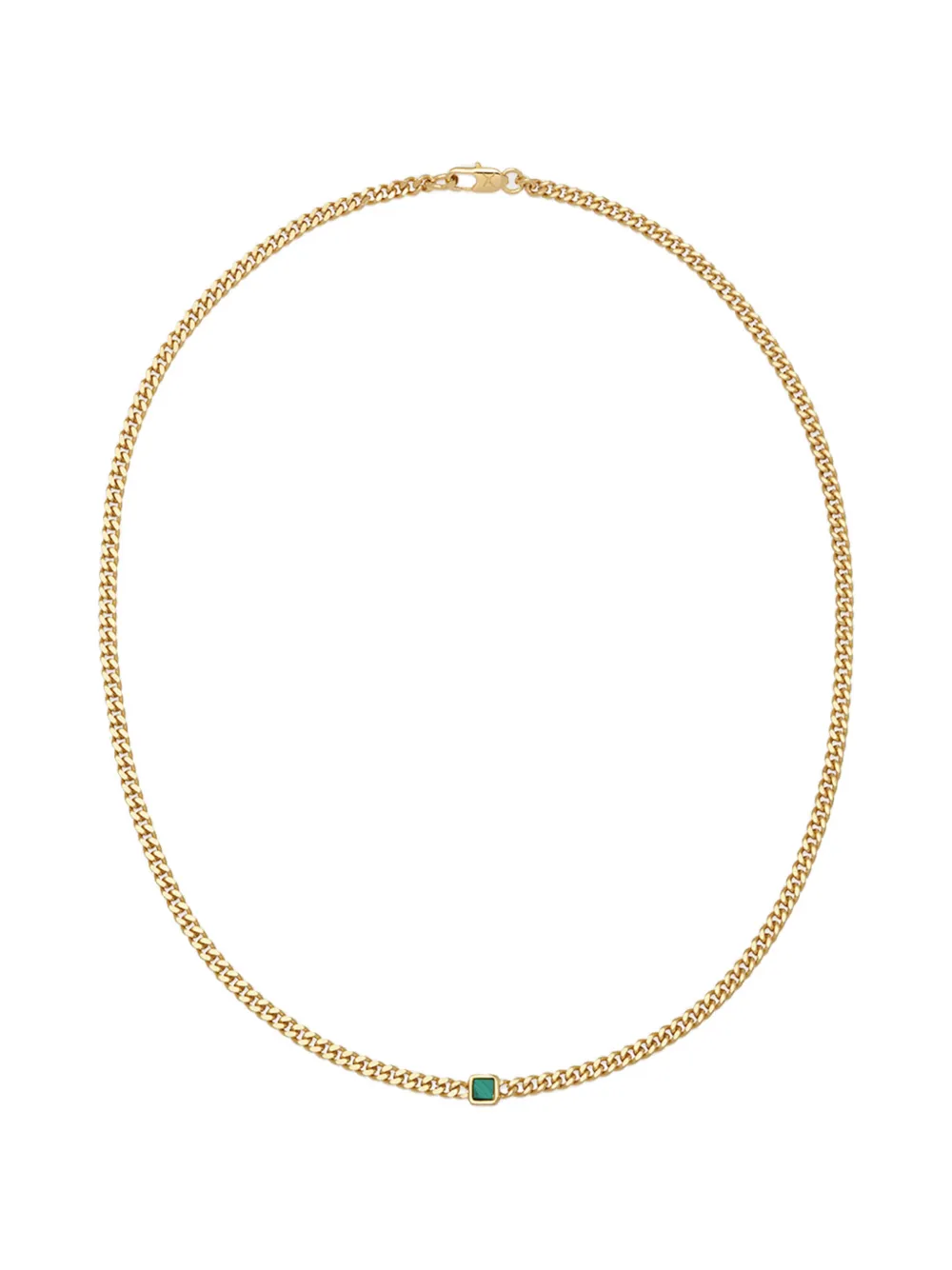 YOJ curb-chain malachite necklace - Oro