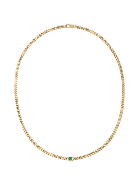 YOJ curb-chain malachite necklace