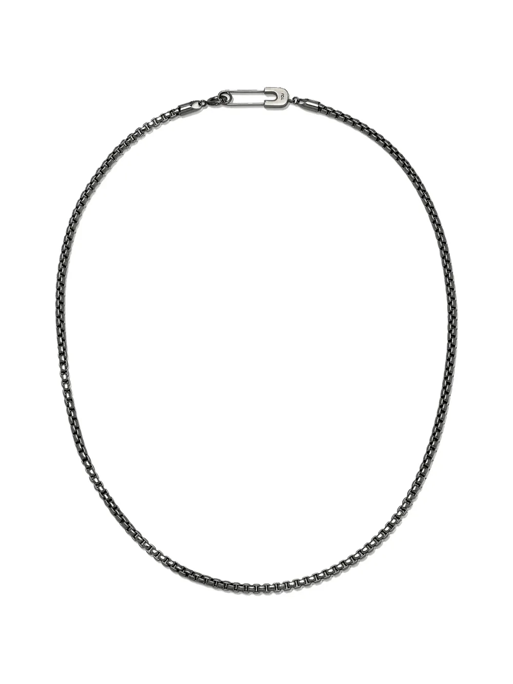YOJ safety-pin box-chain necklace - Nero