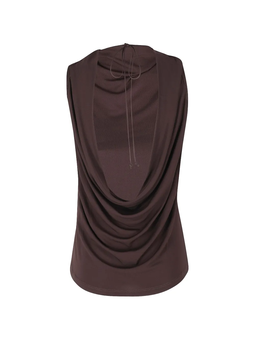 Semicouture cowl-neck top - Marrone