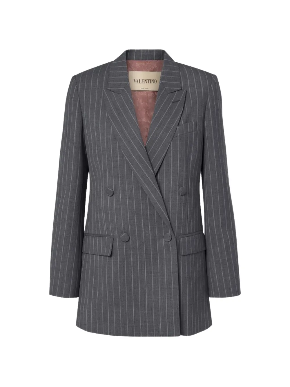 Valentino Garavani pinstriped double-breasted jacket - Grey