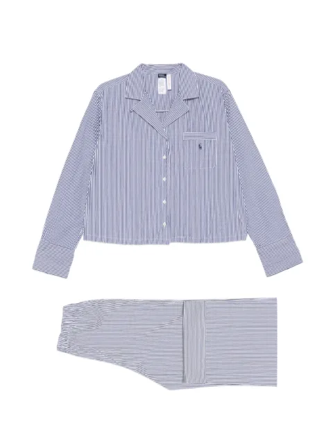 Polo Ralph Lauren vertical-stripe logo-embroidered pyjama set (set of two)
