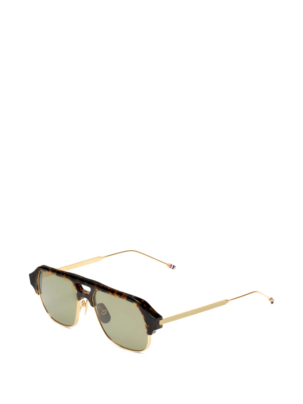 Thom Browne Eyewear Zonnebril met schildpadschild-design Bruin