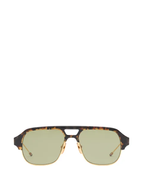 Thom Browne Eyewear tortoiseshell-effect pilot sunglasses