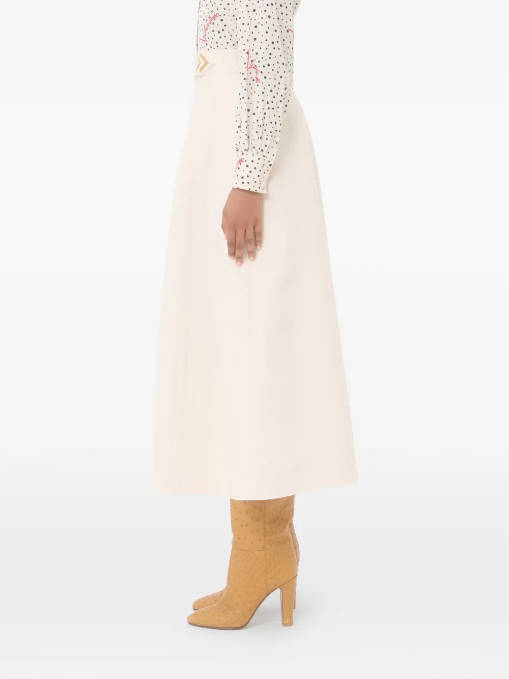 Valentino Garavani VLogo A-lijn midi-rok Beige