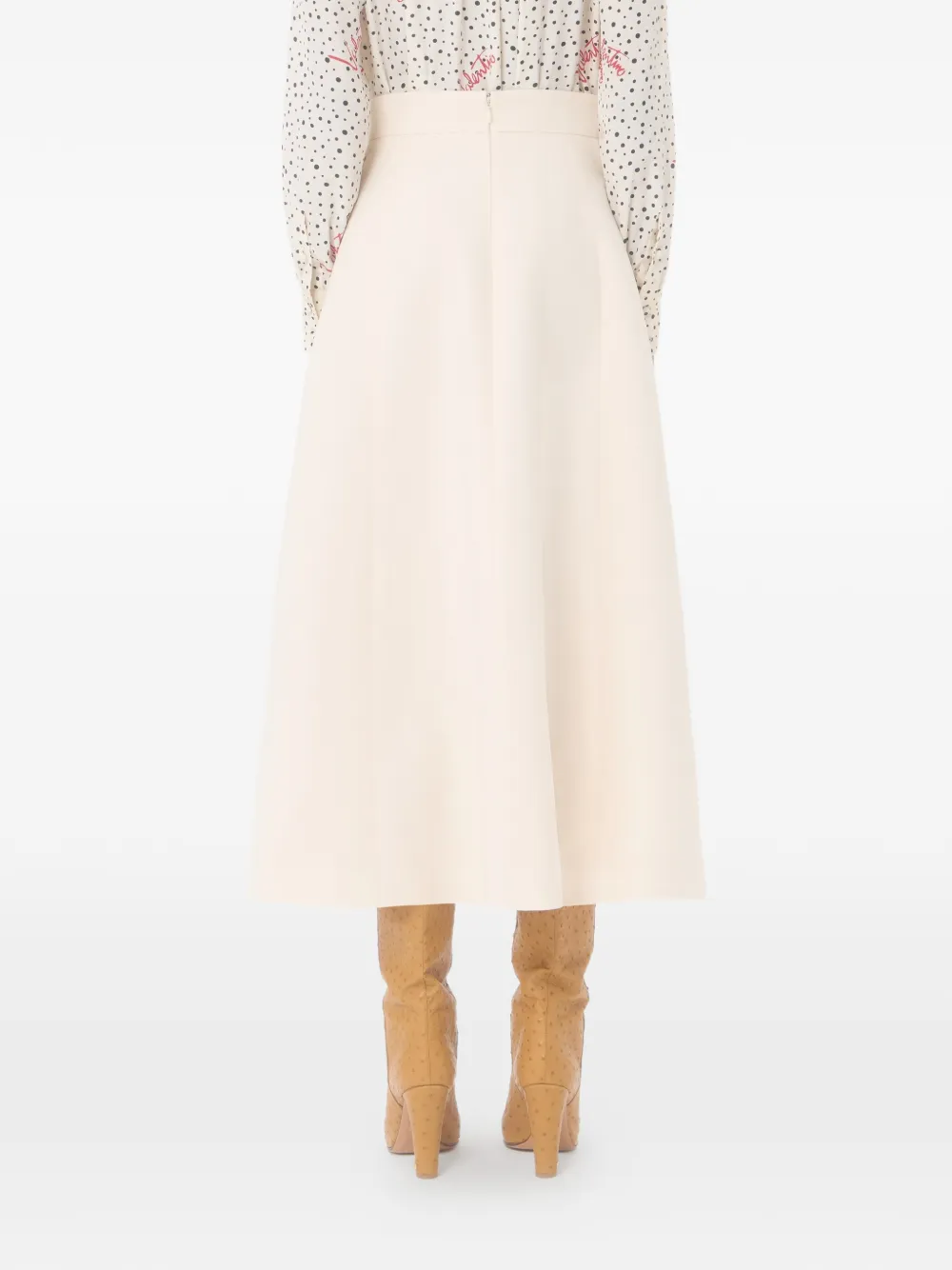 Valentino Garavani VLogo A-lijn midi-rok Beige
