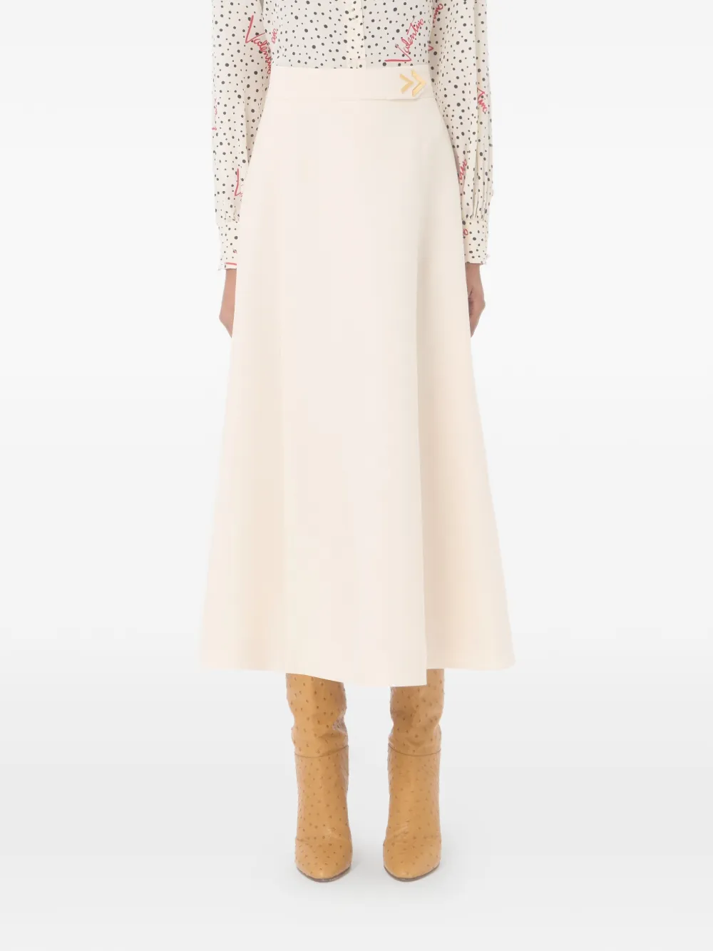 Valentino Garavani VLogo A-lijn midi-rok Beige