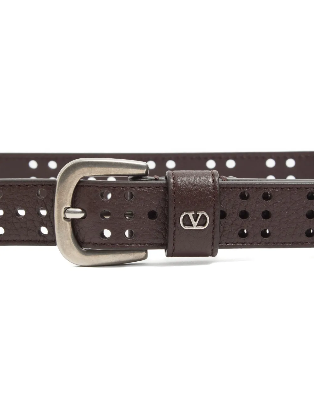 Valentino Garavani VLogo Signature riem in geperforeerd leer Bruin