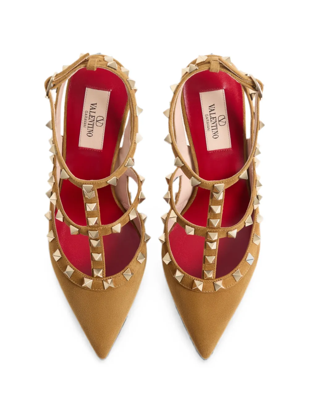 Valentino Garavani Rockstud suede pumps 100mm Beige
