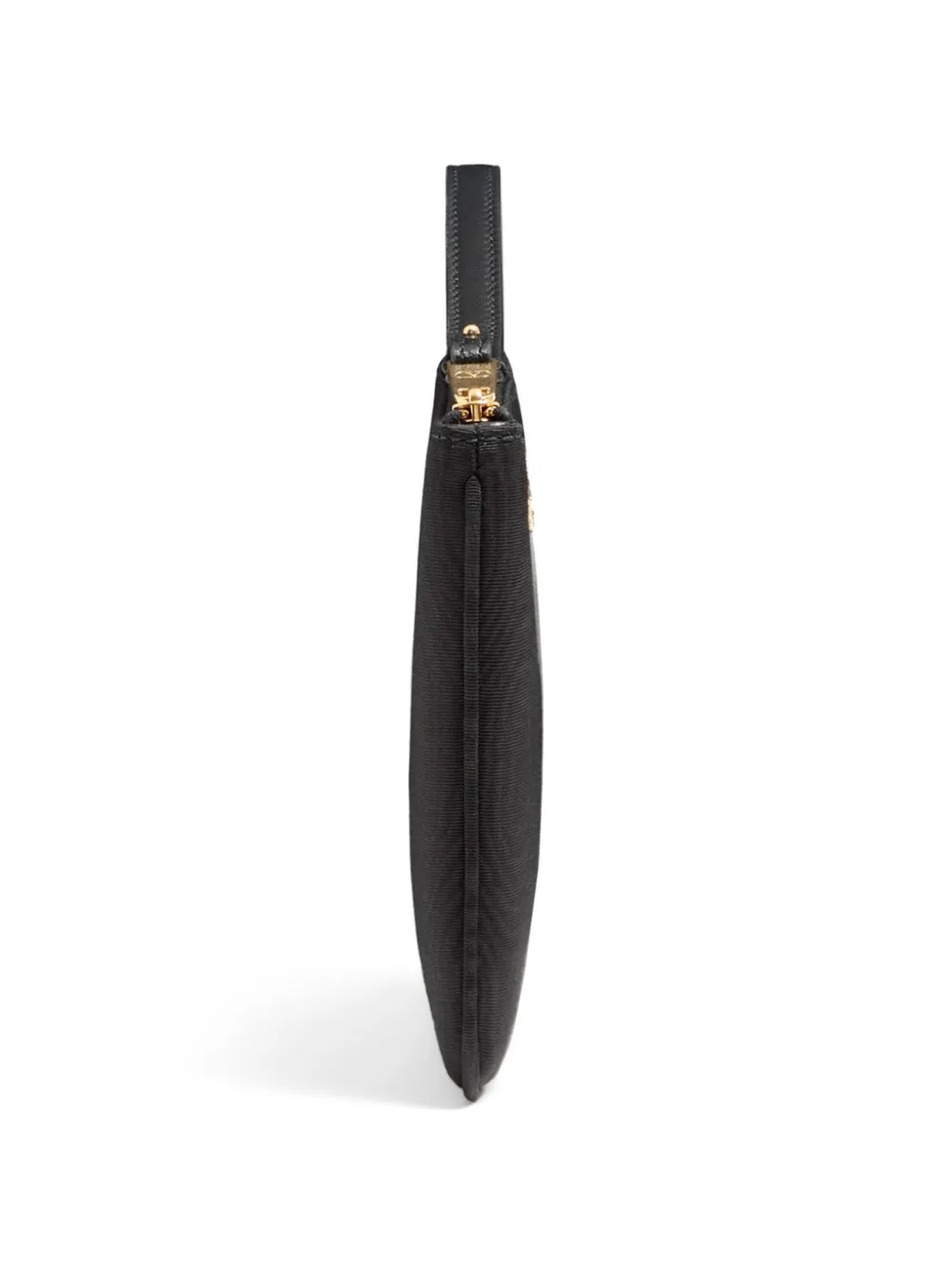 Valentino Garavani VLogo Signature clutch van moiré stof met logo Zwart