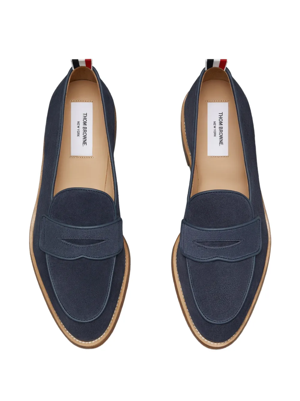 Thom Browne Suède penny loafers met leren zolen Blauw