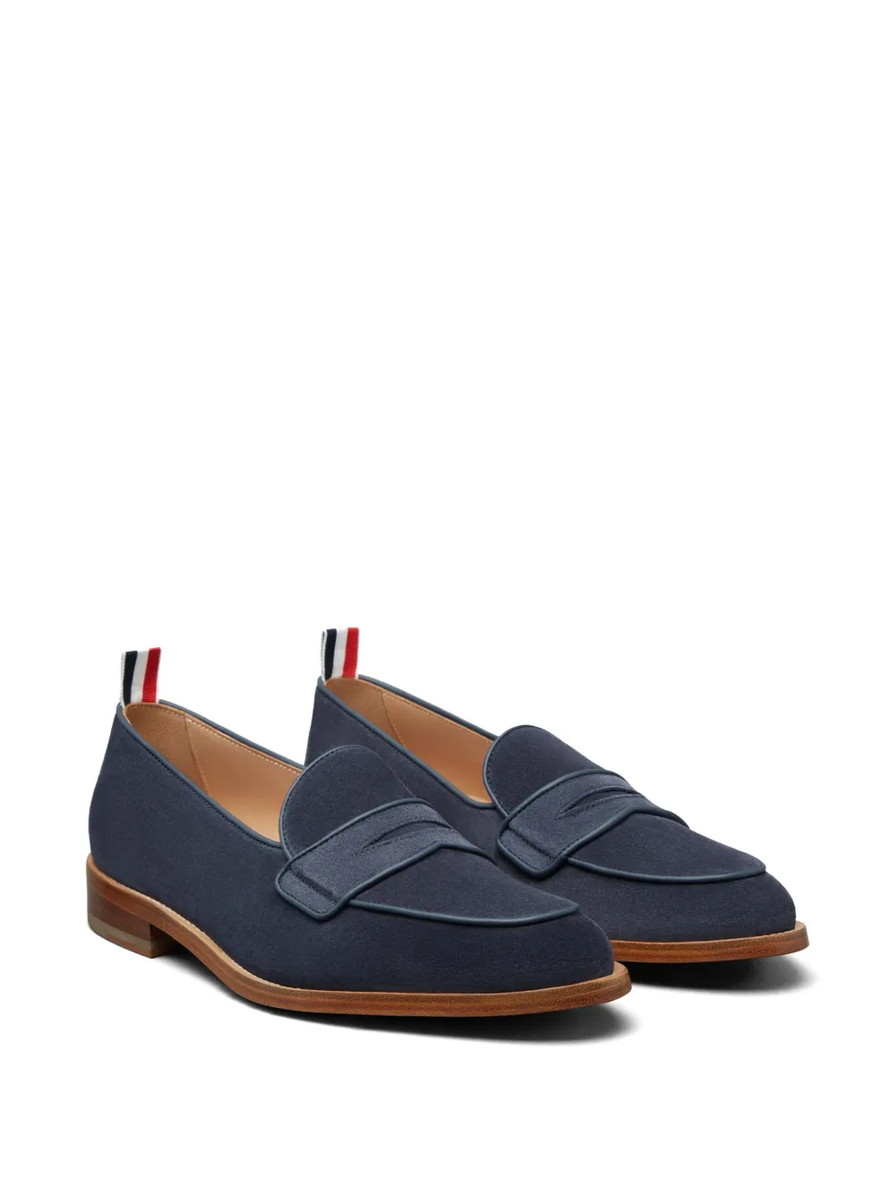 Thom Browne Suède penny loafers met leren zolen Blauw