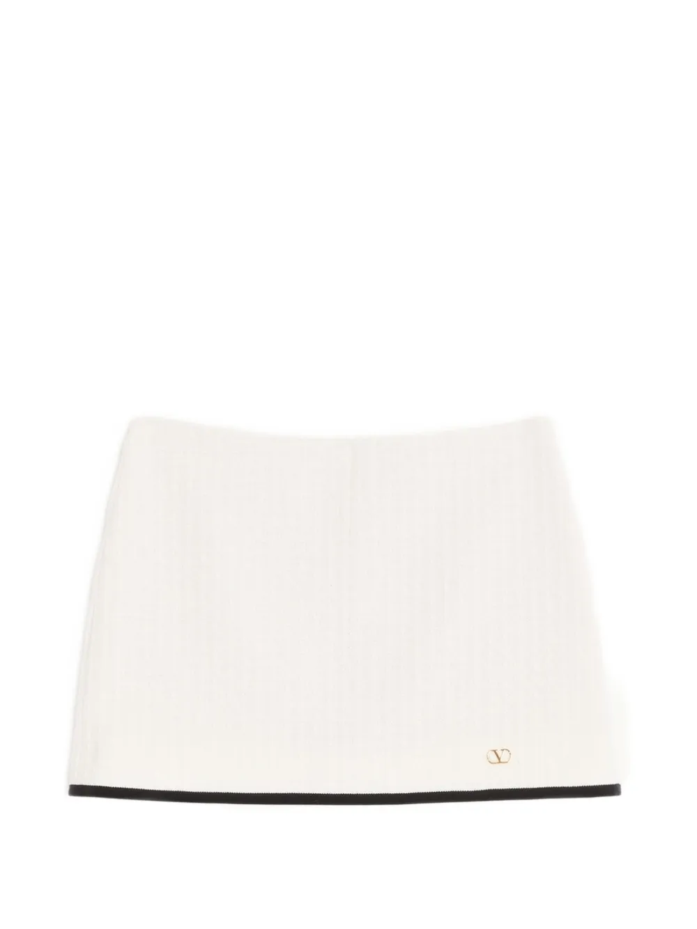 Valentino Garavani mini skirt in cotton tweed Canestrello - Bianco