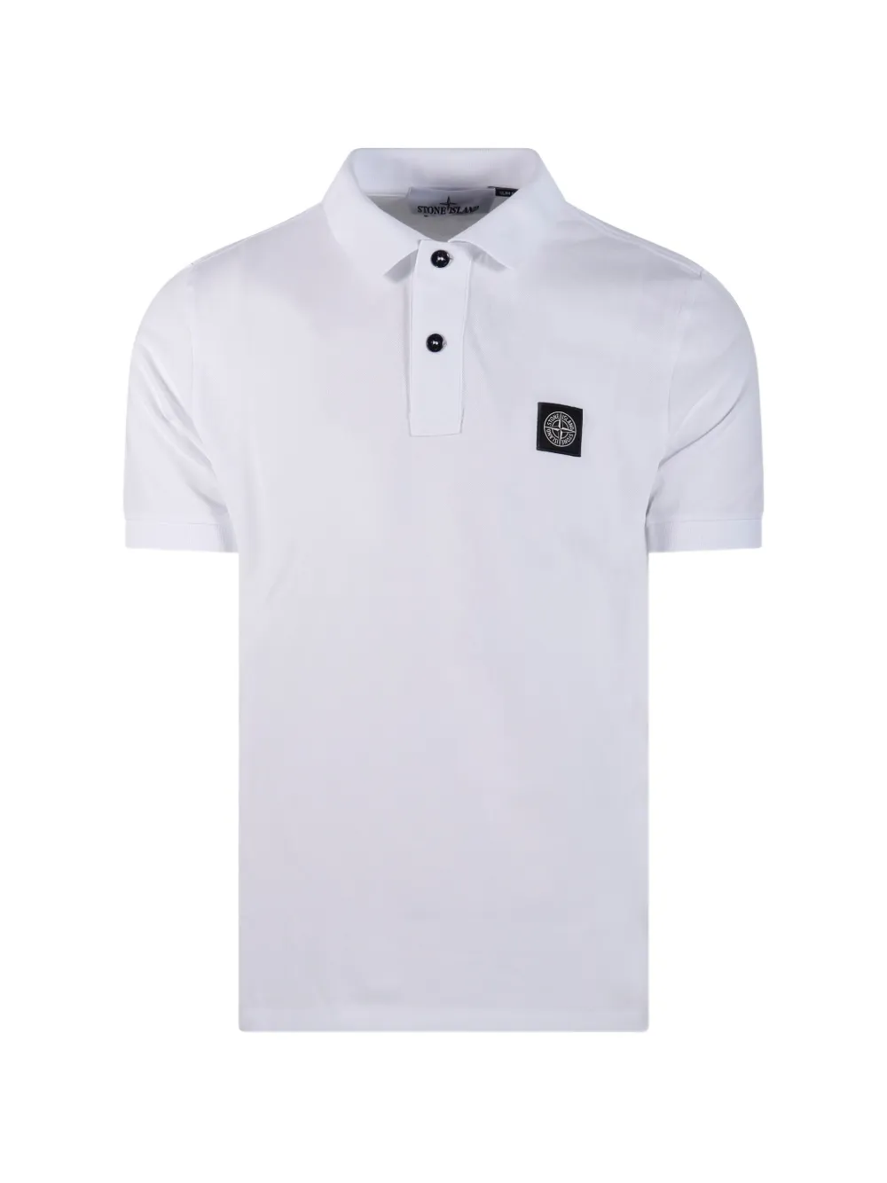 Stone Island logo-patch polo shirt - Weiß