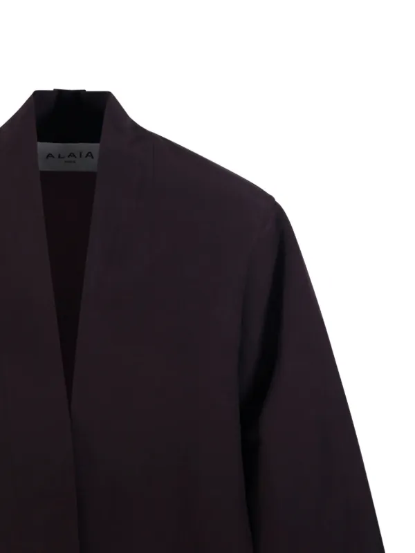 Alaïa open-front wide-sleeve Jacket | Brown | FARFETCH