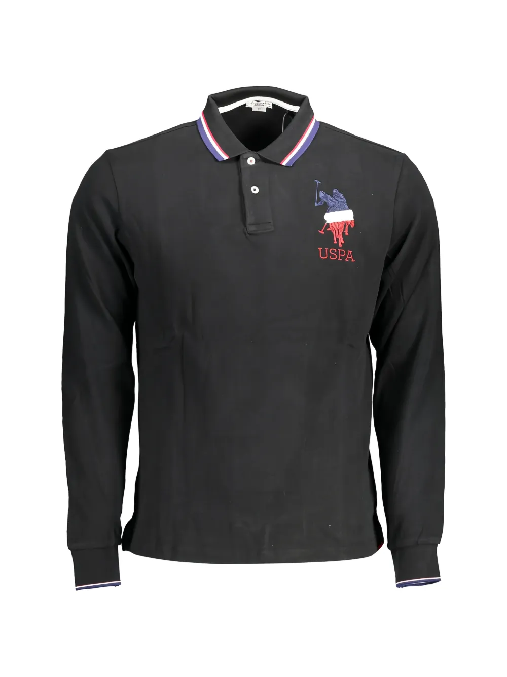 U.S. POLO ASSN. Polo a maniche lunghe con logo - Nero