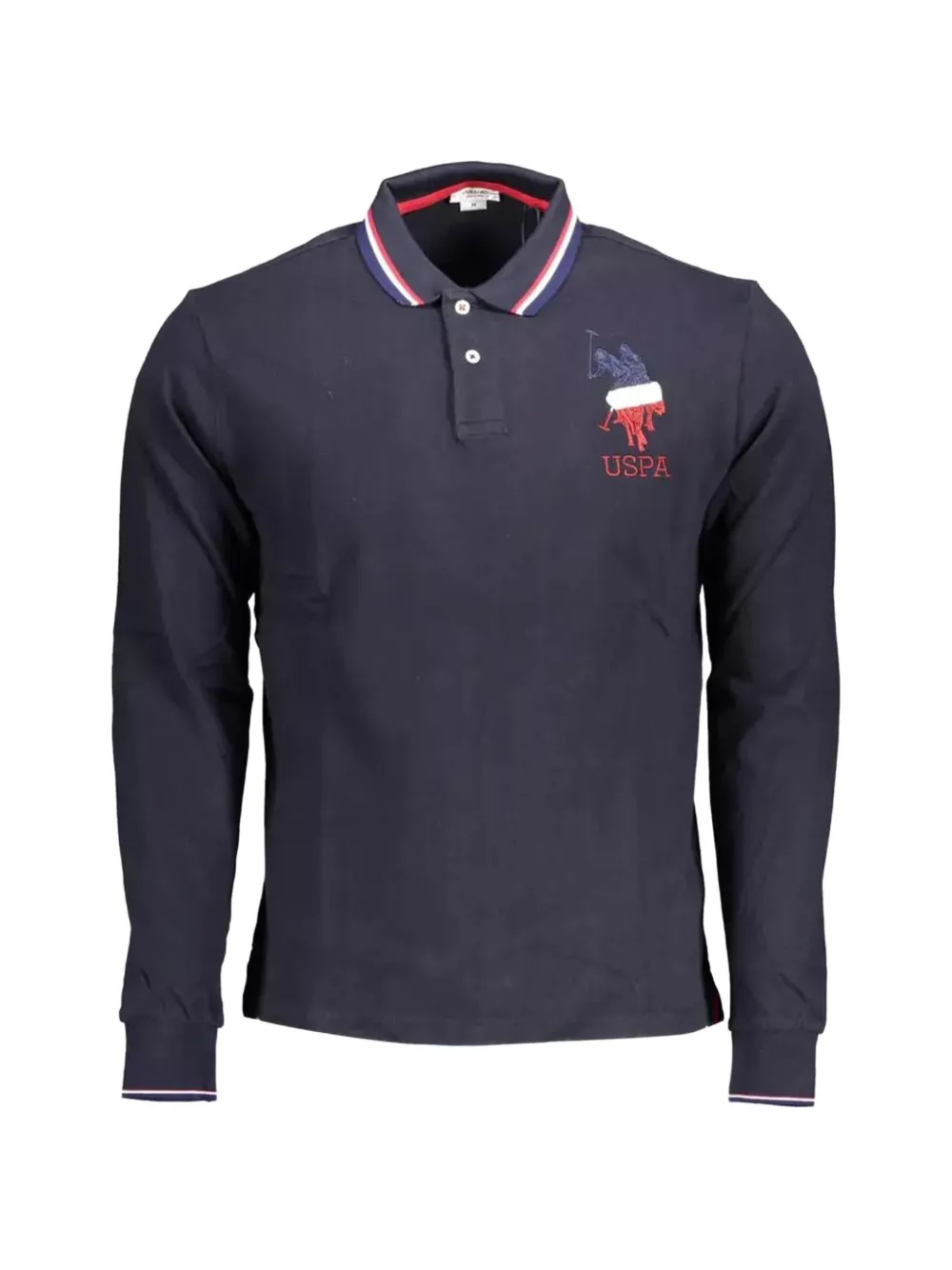 U.S. POLO ASSN. logo-embroidered long-sleeve polo shirt