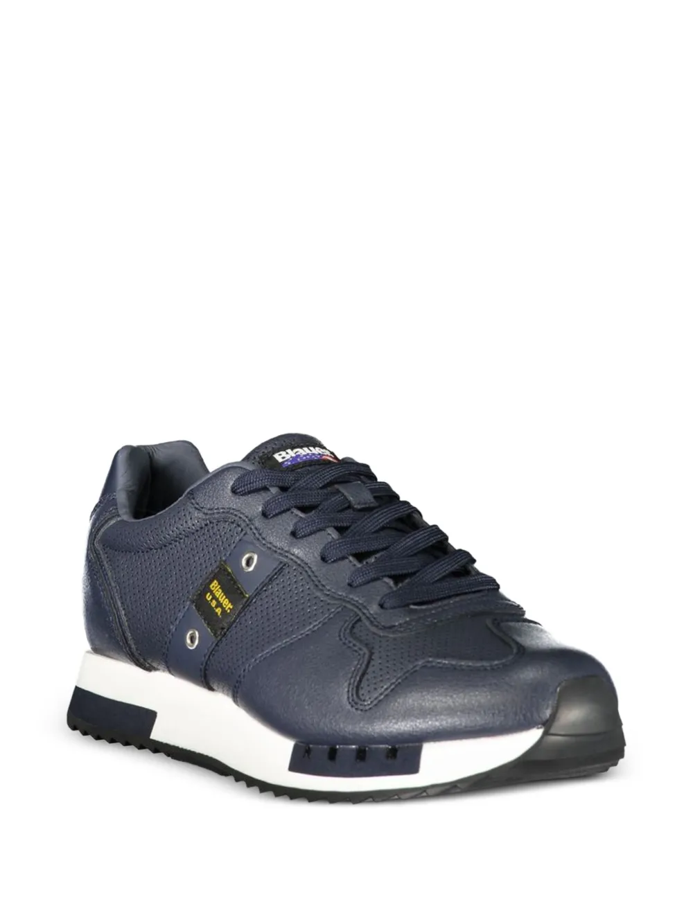 Blauer perforated leather sneakers Blauw