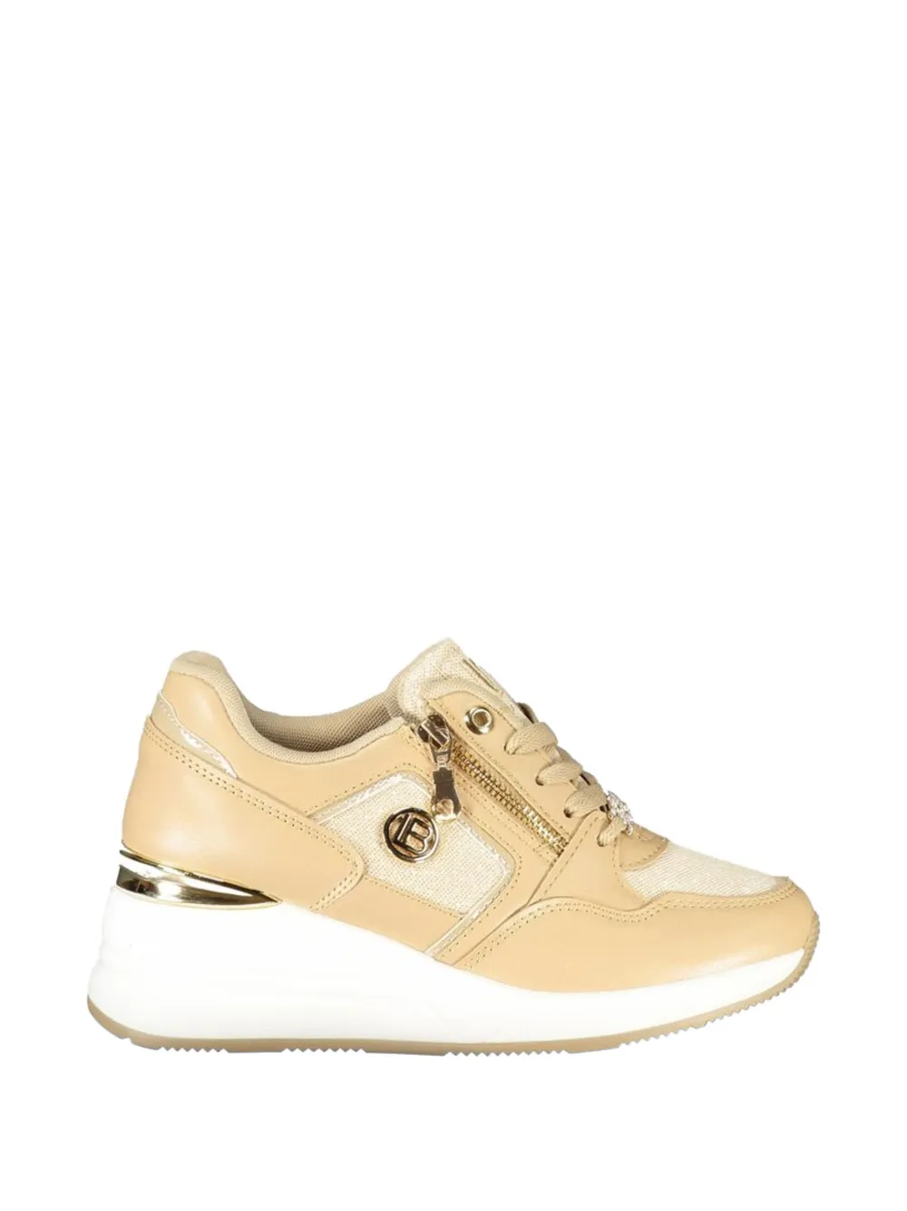 Laura Biagiotti zip-accent lace-up sneakers - Toni neutri