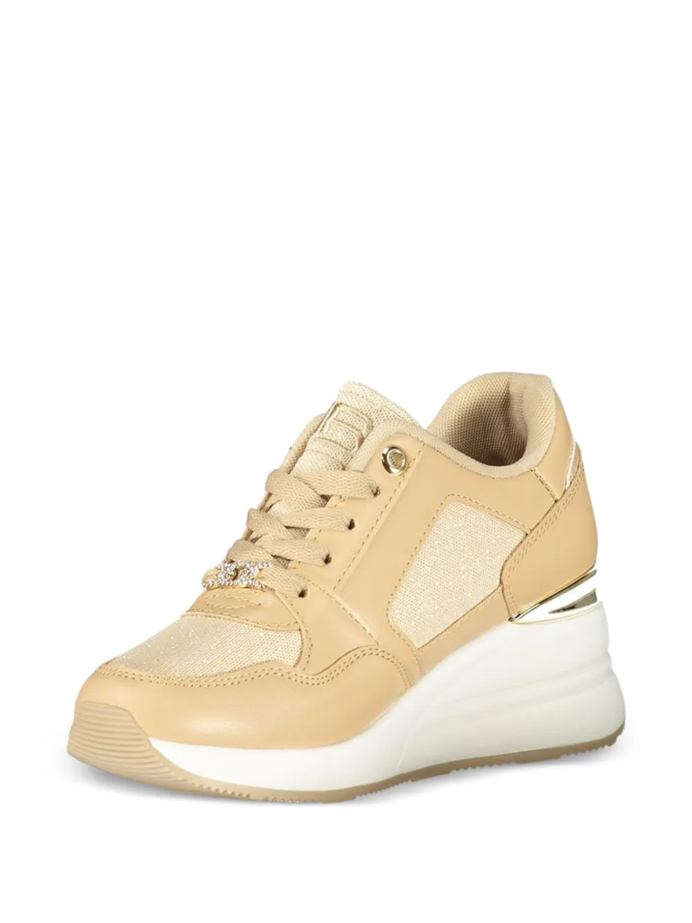 Laura Biagiotti zip-accent lace-up sneakers Beige