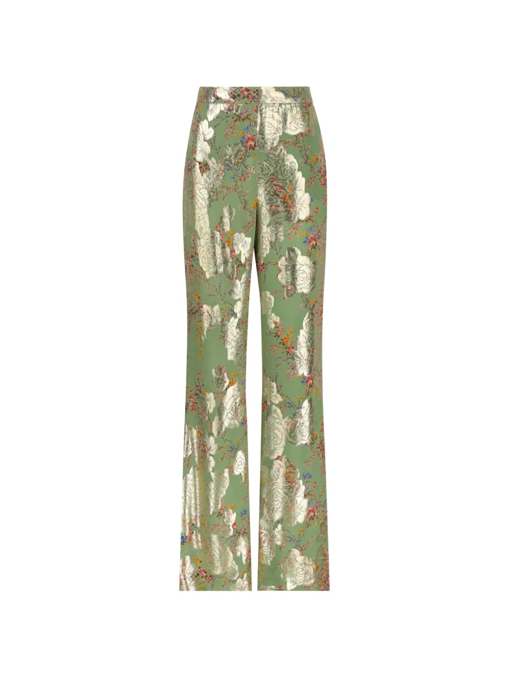 Valentino Garavani floral-brocade trousers - Grün